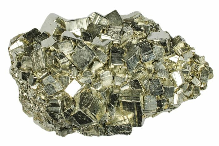 Shiny, Cubic Pyrite Crystal Cluster - Peru #173270